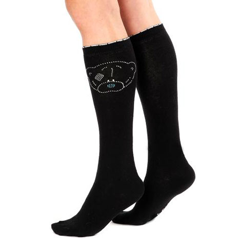 Black Me to You Bear Knee High Horse Riding Socks Size 12-3 £6.00